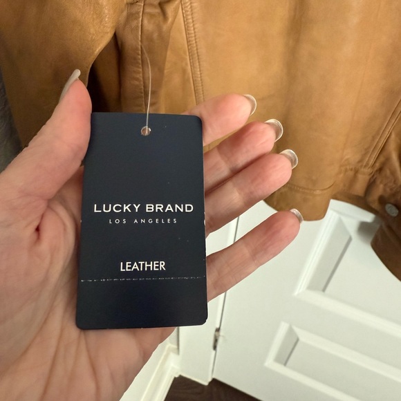 NWT Lucky Brand Leather Trucker Jacket size XL - Picture 11 of 16